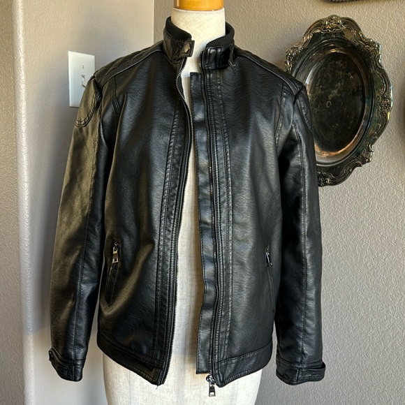 Unisex Faux Leather Jacket - Picture 1 of 6